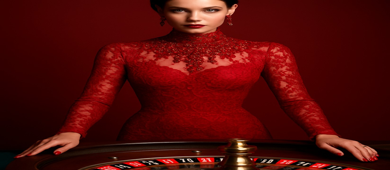 একটি গেমিং প্ল্যাটফর্মে লাল পোশাক পরা এক মার্জিত নারী kiriya-তে দ্রুত ও নিরাপদ লগইন করার প্রস্তাব দেন